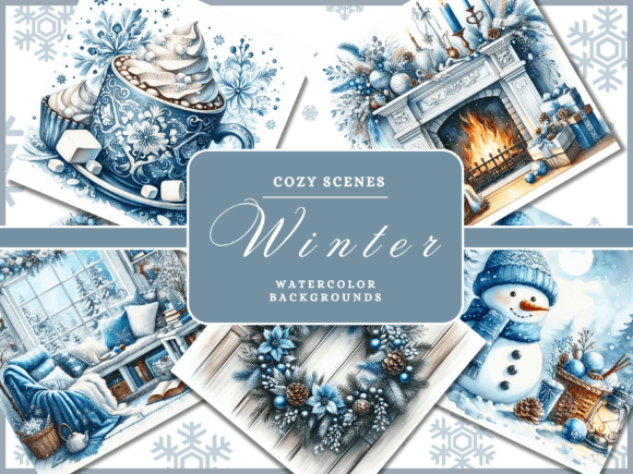 Blue Cozy Winter Backgrounds: Your Digital Paper Toolkit