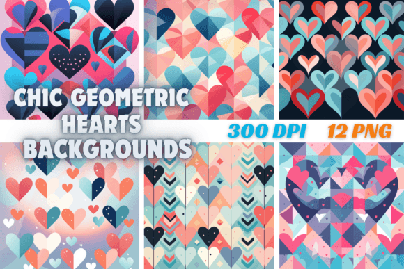 Chic Geometric Hearts: Elevating Modern Design