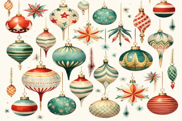 Christmas Ornaments Backgrounds: Festive Digital Patterns