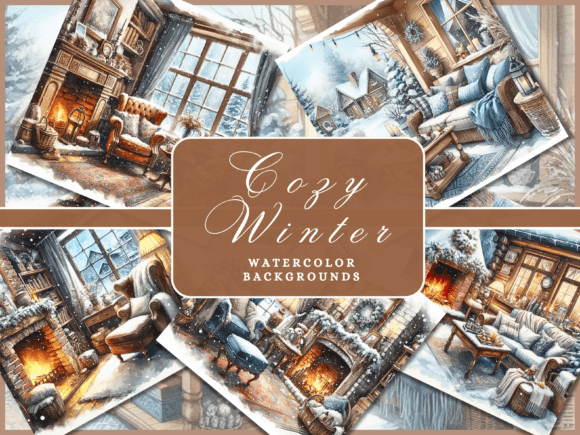 Cozy Winter Backgrounds: Digital Art for Your Brand
