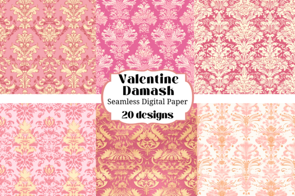 Elevate Your Projects with 20 Pink Damask Seamless Backgrounds