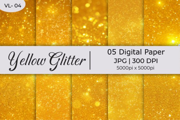 Elevate Your Visuals with Yellow Shiny Glitter Paper Backgrounds