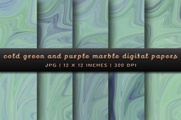 Infusing Cool Sophistication with Cold Green and Purple Marble Backgrounds