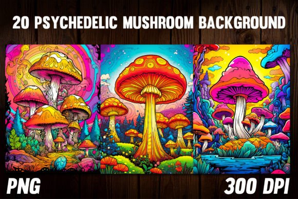 Psychedelic Mushroom Backgrounds 4: A Designer's Trip