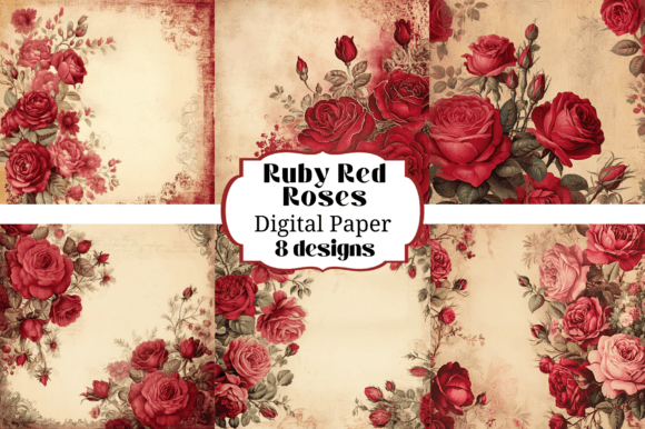 Ruby Red Roses Digital Paper: A Crafter's Best Friend