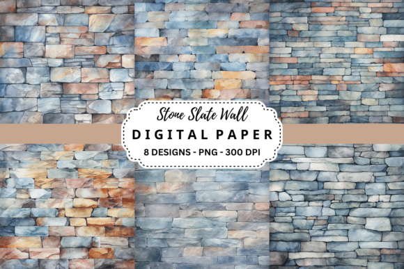 Stone Slate Wall Backgrounds: Textured Design Assets