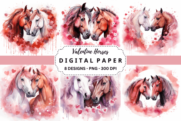 Stunning Valentine Horses Backgrounds for Your Designs
